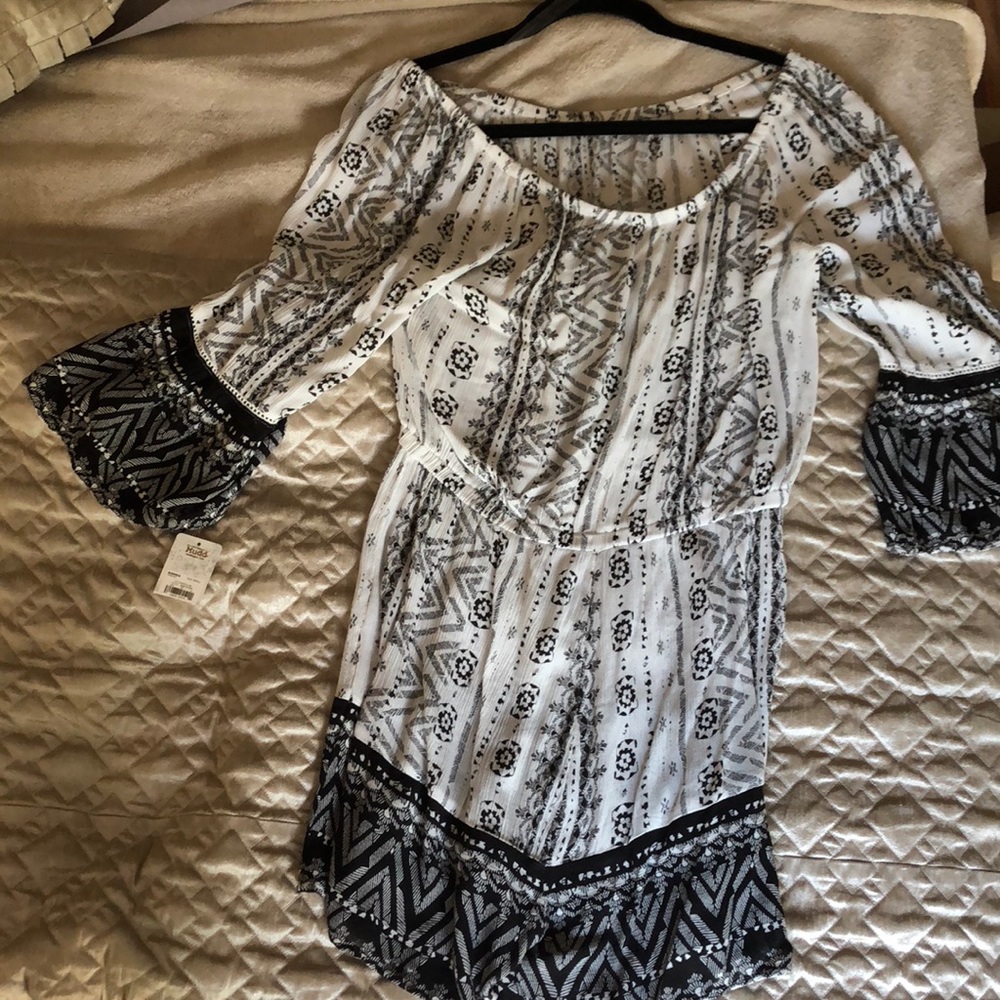 Bell sleeve,  off the shoulder romper NWT